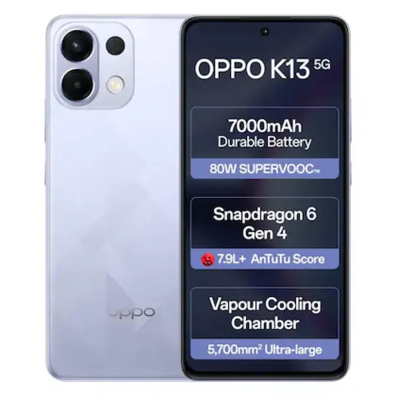 Oppo K13 256 GB, 8 GB RAM, Icy Purple, Mobile Phone